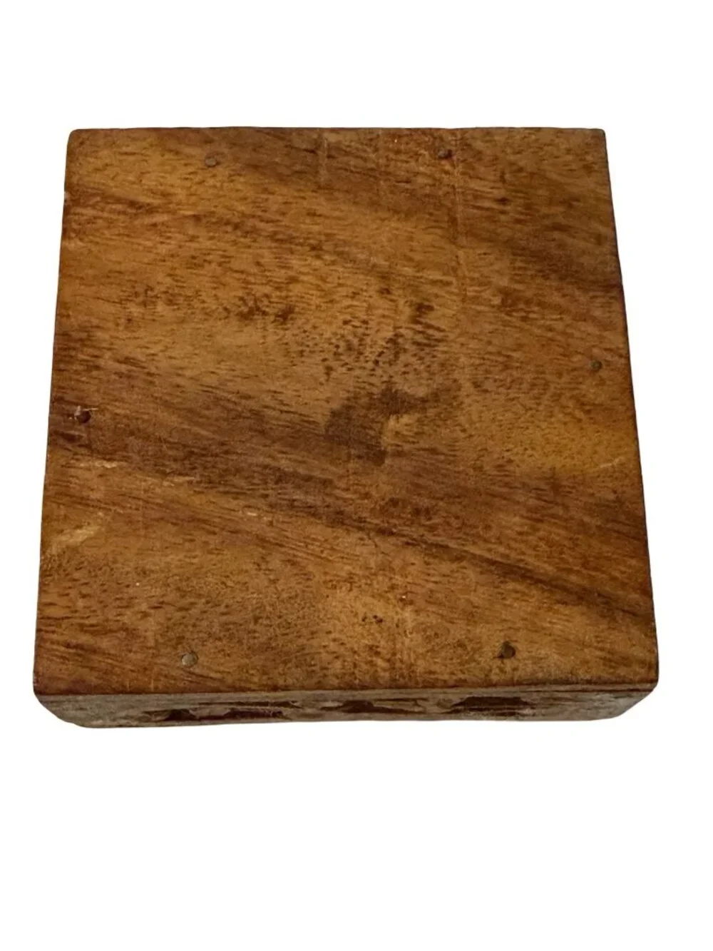 Carved Wooden Trinket Box Floral Inlay Jewelry Box Handmade Keepsake Storage Box